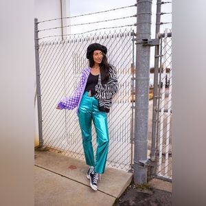 Dressed in Lala Hype Girl Metallic Pant in Medium